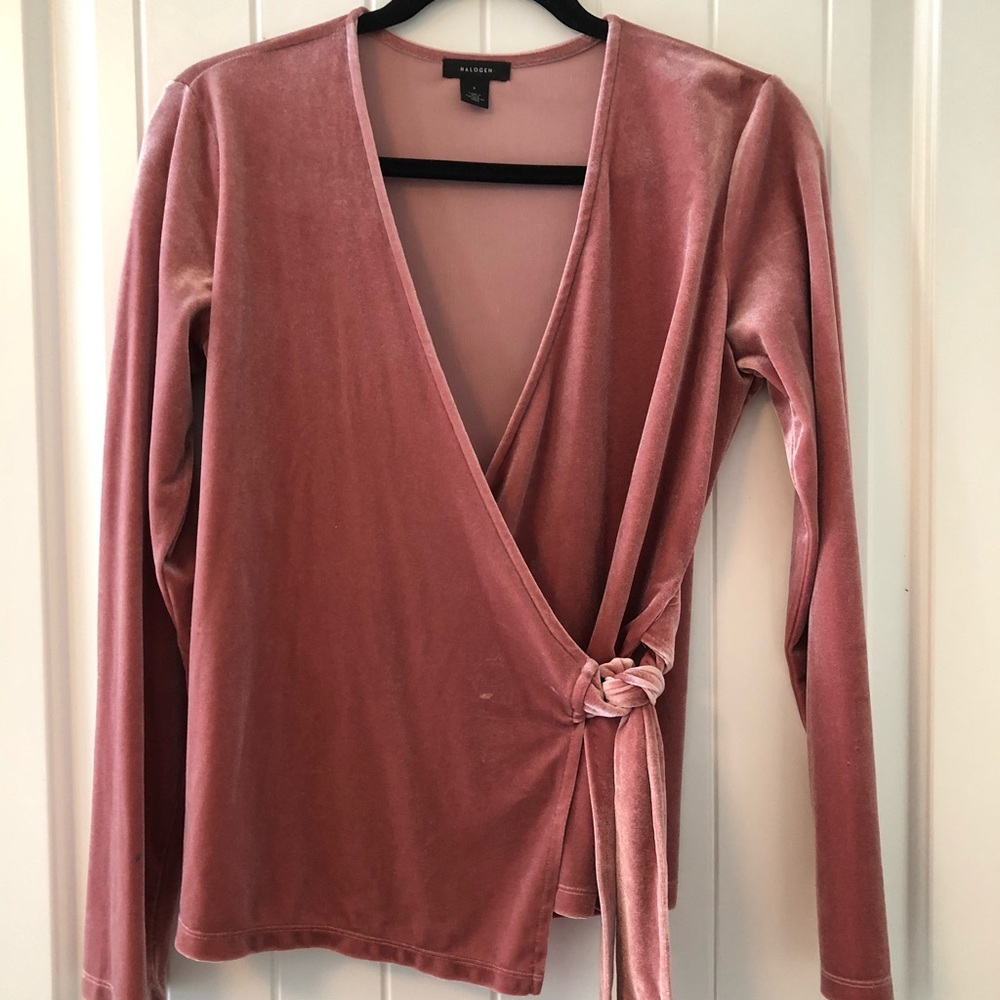 Velvet wrap top